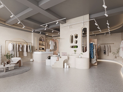 Modern Clothing Store Clothing Store Out 3d model