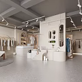 Modern Clothing Store Interior with Fashion Displays