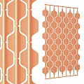 Decorative Room Divider With Modern Geometric Copper Hollow Pattern Design