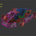 Racing Go Kart With Green Frame White Body Open Design And Logos