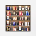 Stylish Wine Cabinet Display With Multiple Bottles On Organized Shelves 3d model