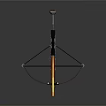 Modern Crossbow with Scope Wooden Stock Metal Frame and Yellow Rod