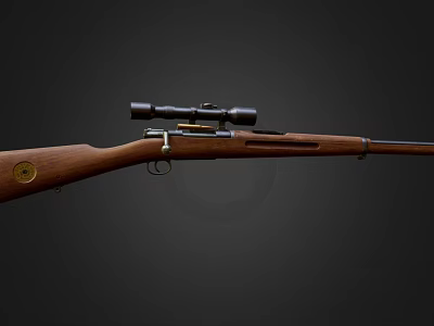 Classic Wooden Stock Rifle With Mounted Scope And Long Barrel Design 3d model Classic Wooden Stock Rifle With Mounted Scope And Long Barrel Design 3d model