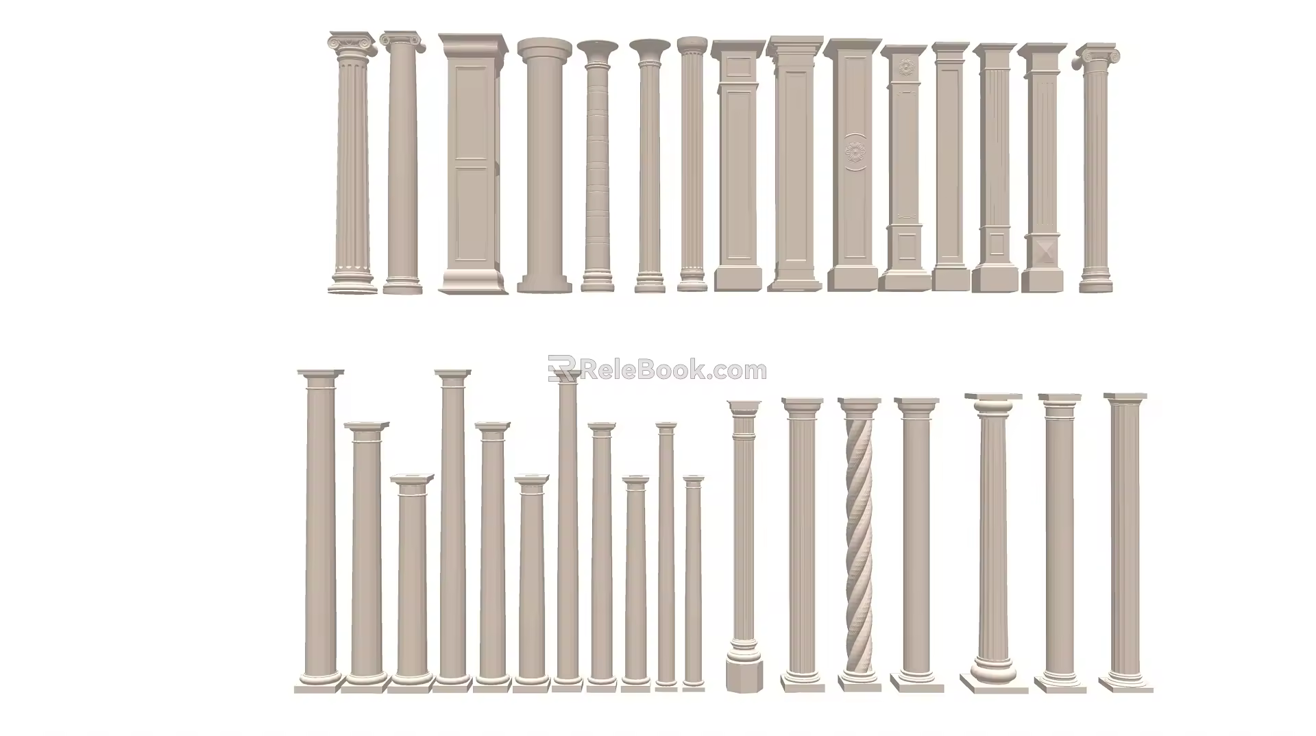 Jane's Roman Column Square Round Roman Column 3d model