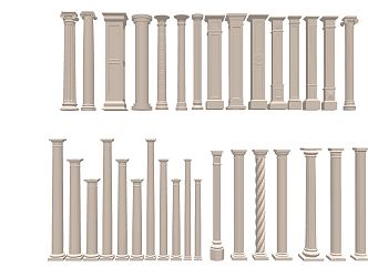 Jane's Roman Column Square Round Roman Column 3d model