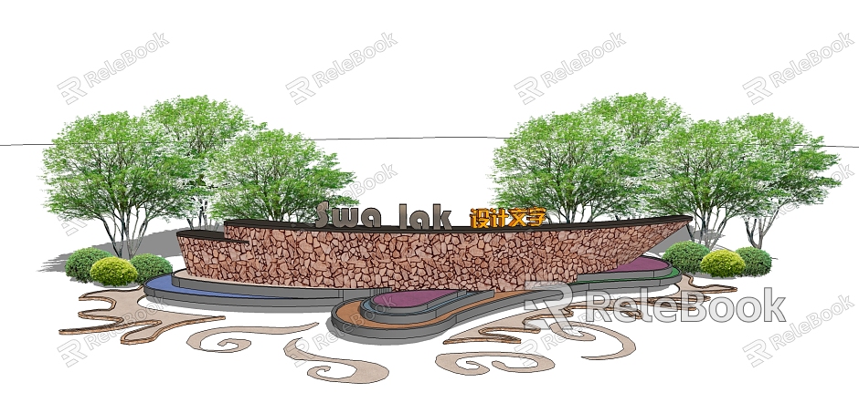 modern landscape wall model