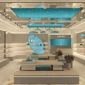 BAOERLII Shopping Mall Counter Modern Design With Display Shelves Product Display And Blue Accents
