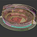 Detailed Ancient Roman Colosseum Model Displaying Architectural Structure And Design Elements 3d model