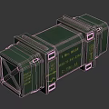 Green Military Weapon Storage Container With Yellow Markings And Tactical Details