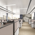 modern public office area office space 3d model