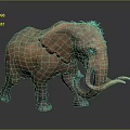 Majestic African Elephant With Long Curved Tusks And Wrinkled Brown Skin