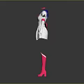 Character Sailor Uniform With Blue Necktie Pink Flower Red Armbands White Skirt And Pink Stockings