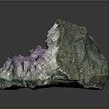 Natural Amethyst Geode Cluster With Purple Crystals And White Green Layers