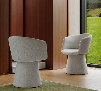 Modern Fabric Single Chair Makeup Stool Fabric Dining Chair Book Chair Swivel Chair 3d model