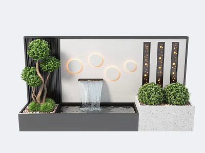 modern waterscape wall 3d model