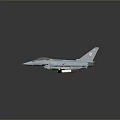 Detailed Gray Fighter Jet Model With Missiles And Markings On Dark Background
