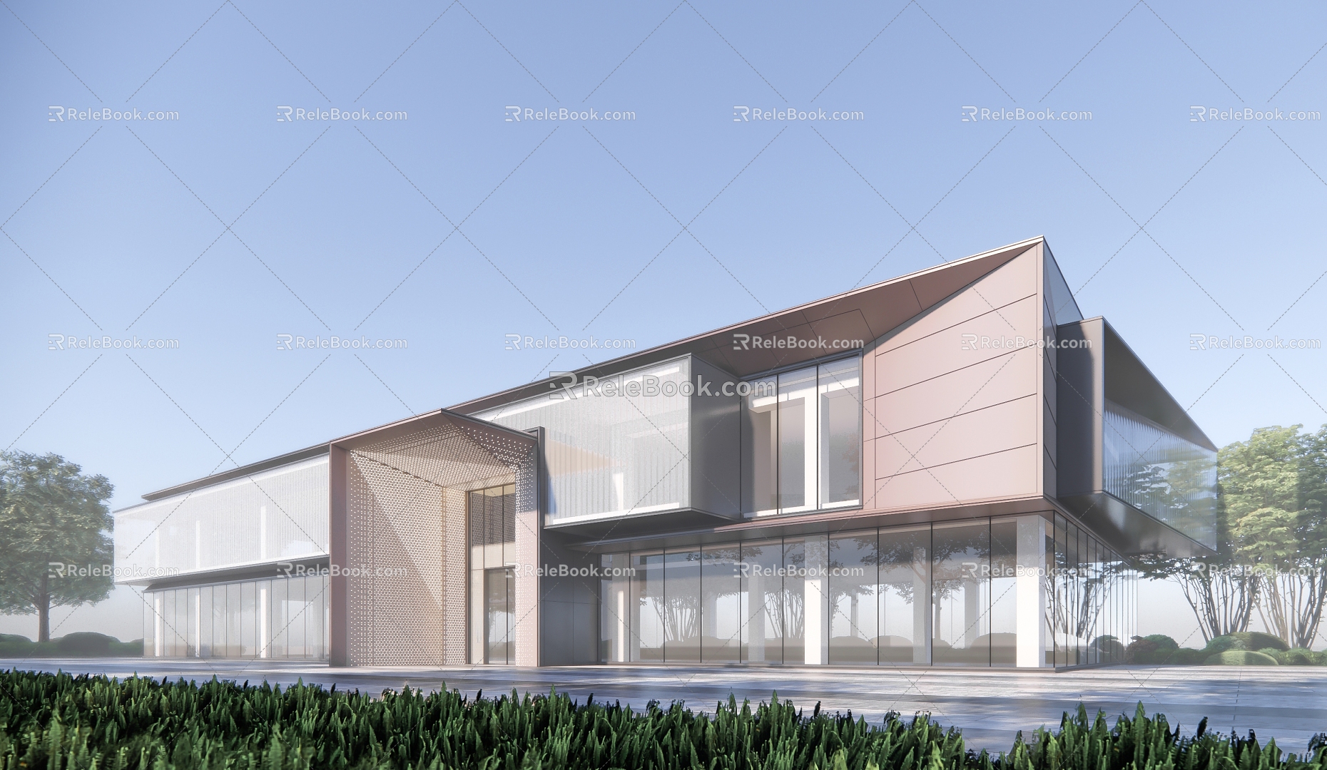 Modern Sales Office Building Simple Sales Office Club Commercial 3d model