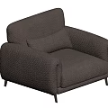 Modern Dark Gray Accent Chair with Woven Textured Fabric Comfortable Armrests Backrest and Black Legs