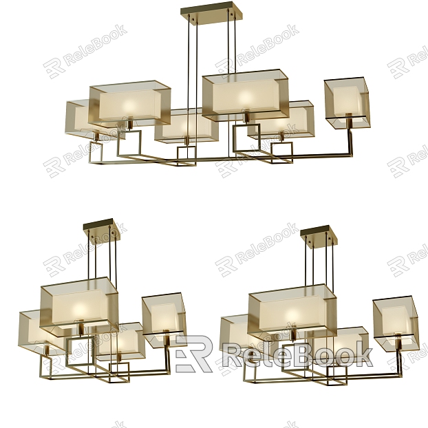 New Chinese-style metal multi-head chandelier ceiling lamp model