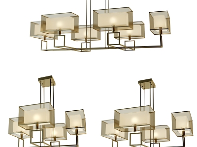 New Chinese-style metal multi-head chandelier ceiling lamp model