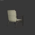 Stylish Single Chair With Woven Back And Seat Wooden Armrests Modern Design And Comfortable Structure