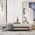 Modern sofa stool chaise longue 3d model