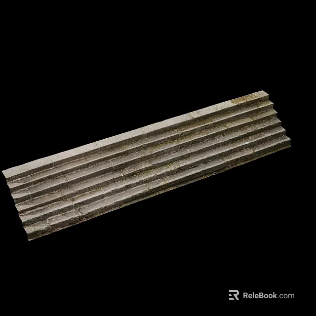Ribbed Stone Stair Tread Featuring Durable Surface For Modern Construction 3d model 