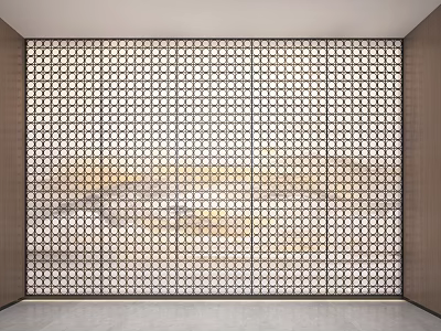Modern Feature Wall With Square Grid Pattern Metal Design And Light Shadow Effect Neatly Arranged 3d model