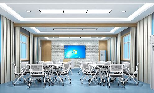 modern classroom 3d model