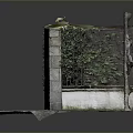 Stone built Wall Scene Design With Green Ivy And Paved Ground