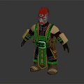Detailed Toy Character And Mythical Creature Design With Brown Gold Armor Belt And Boots