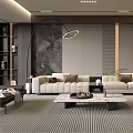 Modern Living Room Interior Design With Sofa Coffee Table And Bookshelves