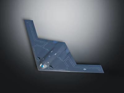 Sleek Military Stealth Aircraft With Flying Wing Design And Dark Coloring 3d model