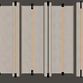 Minimalist Modern Wall Design With Vertical Beige Panels And Illuminated Strip Lights