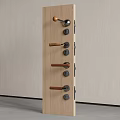 Modern Door Handles With Wooden And Metal Grips In Sleek Designs On Panel