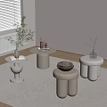 Cream wind coffee table side table 3d model