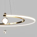 Modern Minimalist Chandelier With Circular Ring Design And Hanging Light Source 3d model