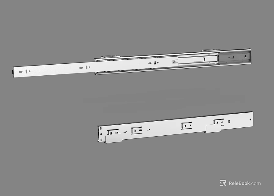 Metal Drawer Slides For Furniture Smooth Sliding Mechanism Hardware Parts 3d model 