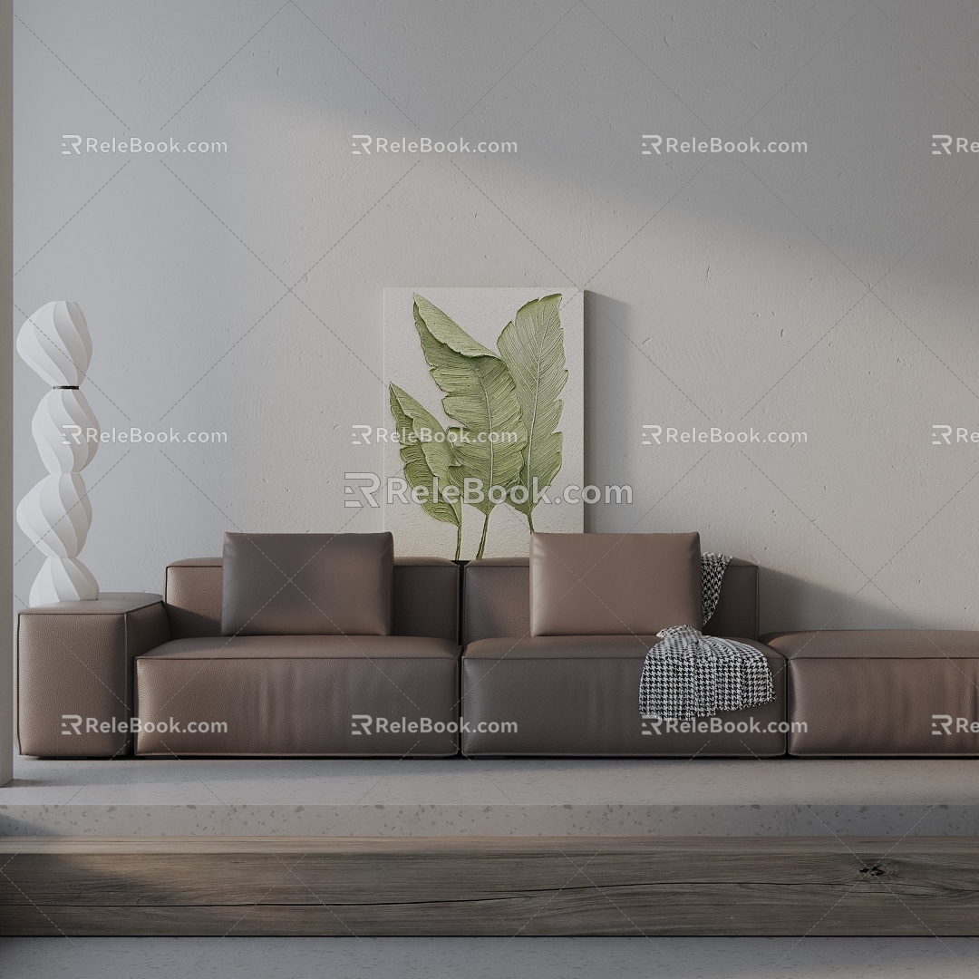 Three-seat sofa 3d model