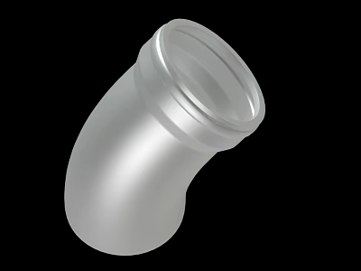 Silver Stainless Steel Elbow Pipe Fitting With Smooth Surface And End Connections 3d model