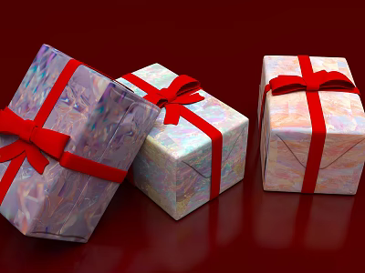 Gift Box Box Packaging Box Packaging Gift Bow Christmas Gift Decoration Atmosphere Arrangement 3d model