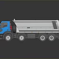 Blue Heavy Duty Dump Truck With Gray Open Bed And Modern Design