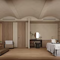 Modern Warm Beauty Salon Interior With Arched Windows And Comfortable Hair And Skin Care Space