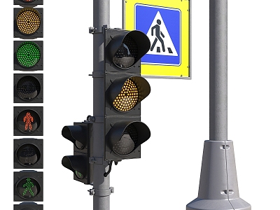 Modern Traffic Lights 3d model