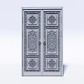 Wooden Double Doors With Intricate Carved Patterns And Traditional Design