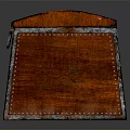 Brown Wooden Decorative Box With Carved Pattern Metal Ring And Glossy Texture