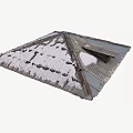 Snow Covered Corrugated Metal Roof With Multi Sloped Structure And Intersecting Ridges