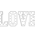 Gold LOVE Letters Decorative Lights With Stylish 3D Design And Small Holes