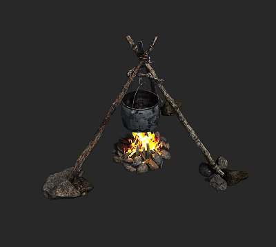 INDUSTRIAL LOFT BONFIRE 3d model