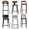 Modern Middle Style Bar Stool 3d model
